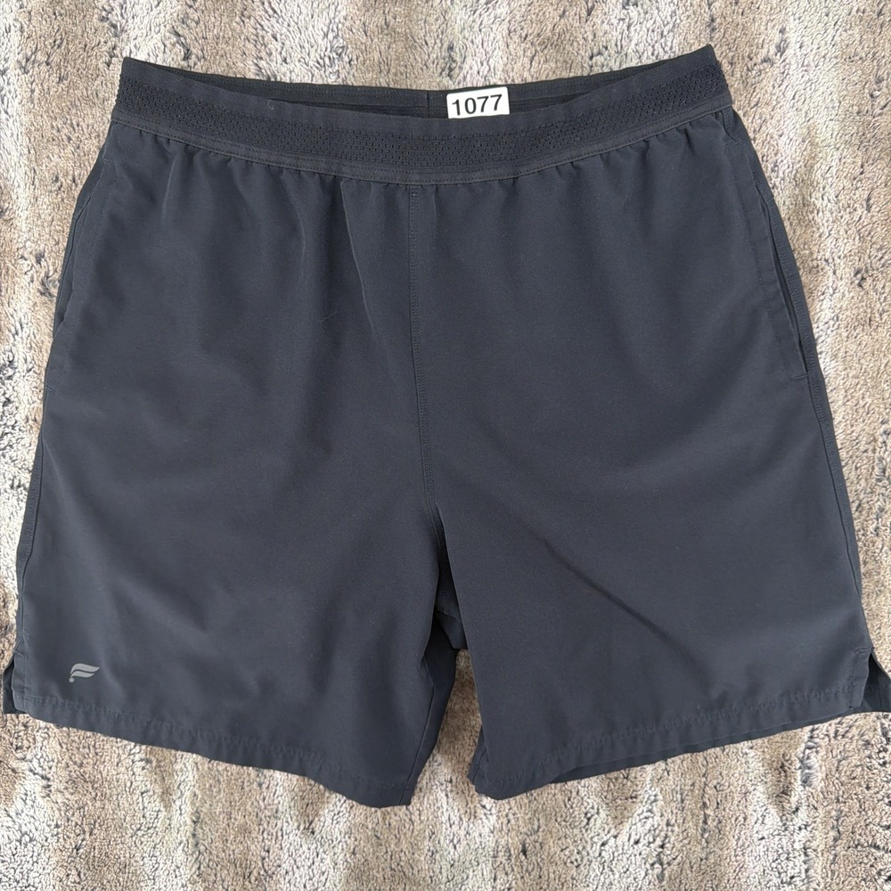 Fabletics Fundamental Shorts Mens Large Black 7" Lined Drawstring Running Gym